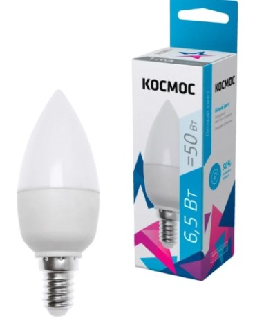 Лампа светодиодная КОСМОС CN 6,5W 220V E14 4500K [LkecLED6.5wCNE1445]