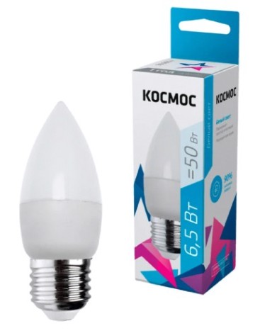 Лампа светодиодная КОСМОС CN 6,5W 220V E27 4500K [LkecLED6.5wCNE2745]