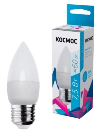Лампа светодиодная КОСМОС CN 7,5W 220V E27 4500K [LkecLED7.5wCNE2745]
