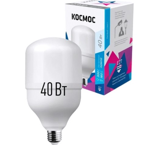 Лампа светодиодная КОСМОС HWLED 40W 220V E27 4500K [LksmHWLED40WE2745]