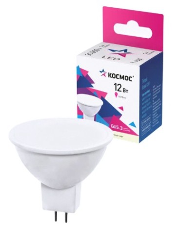 Лампа светодиодная КОСМОС JCDR 12W 220V GU5.3 3000K [LkecLED12wJCDRC30]