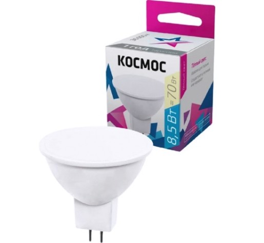 Лампа светодиодная КОСМОС JCDR 8.5W 220V GU5.3 3000K [LkecLED8.5wJCDRC30]