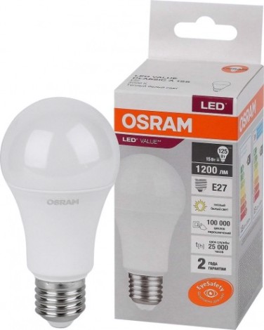 Лампа светодиодная Osram LED VALUE cla125 15sw/830 230v e27 10x1 [4058075579095]