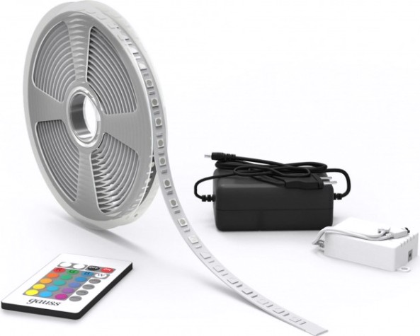 Лента светодиодная GAUSS BT041 basic в комплекте 12v 10w/m 700lm/m rgb ip20 led 3