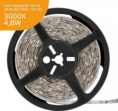 Лента светодиодная GAUSS Elementary 2835/60-smd 4.8w 12v dc теплый белый ip66 (zip bag [356000105]