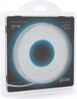 Лента светодиодная GAUSS LED 2835/60-smd 4.8w 12v dc синий ip66 (блистер 5м) [311000505]