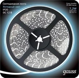 Лента светодиодная GAUSS LED 5050/30-smd 7.2w 12v dc холодный белый (блистер 5м [312000307]