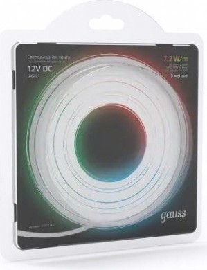 Лента светодиодная GAUSS LED 5050/30-smd 7.2w 12v dc rgb ip66 (блистер 5м) [311000407]