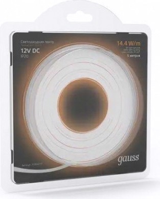 Лента светодиодная GAUSS LED 5050/60-smd 14.4w 12v dc теплый белый (блистер 5м) [312000114]