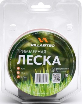 Леска триммерная VILLARTEC K0000002715 кр.сечения 2,7 мм*15 м, (блистер) Леска триммерная VILLARTEC K0000002715 кр.сечения 2,7 мм*15 м, (блистер)