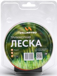 Леска триммерная VILLARTEC KV000002415 кв.сечения 2,4 мм*15 м, (блистер) Леска триммерная VILLARTEC KV000002415 кв.сечения 2,4 мм*15 м, (блистер)