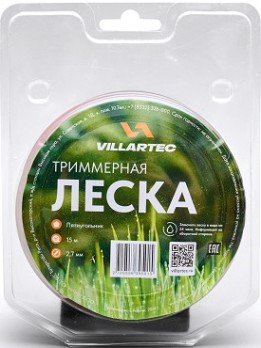 Леска триммерная VILLARTEC Z0000002715 пятиуг.сечения 2,7 мм*15 м, (блистер) Леска триммерная VILLARTEC Z0000002715 пятиуг.сечения 2,7 мм*15 м, (блистер)