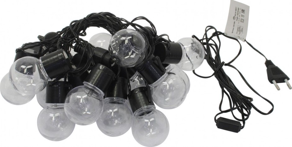 Лофт- гирлянда Neon-Night 5 м черный ПВХ 20 LED, теплый белый [303-066]