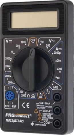 Мультиметр цифровой Proconnect M832 портативный [13-3012]