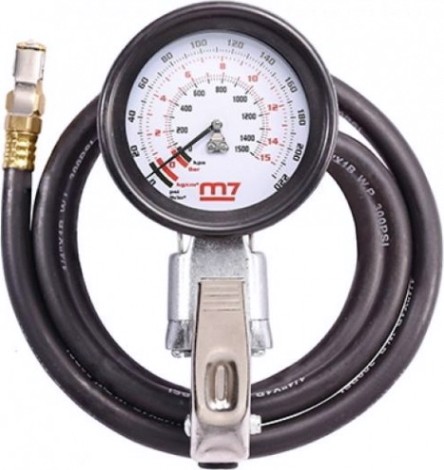 Пистолет MIGHTY SEVEN SB-425 для подкачки шин 15 бар, с манометром 80 мм