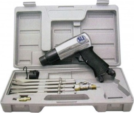 Пневмомолоток SUMAKE ST-M3009К/H в комплекте 5 зубил и кейс [8096330]