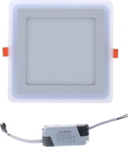 Потолочный светодиодный светильник GAUSS Backlight квадрат 12+3w 960lm 4000k 3 реж led [BL125]