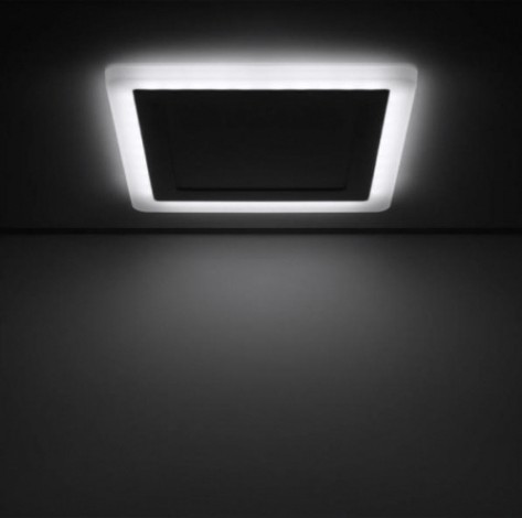 Потолочный светодиодный светильник GAUSS Backlight квадрат 12+3w 960lm 4000k 3 реж led [BL125]