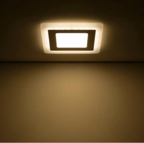 Потолочный светодиодный светильник GAUSS Backlight квадрат 6+3w 540lm 3000k 3 реж led [BL122]