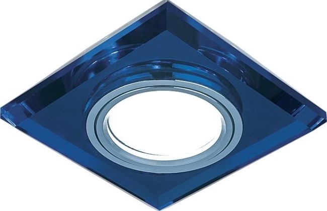 Потолочный светодиодный светильник GAUSS BL061 backlight квадрат. синий/хром, gu5.3, led 4100k