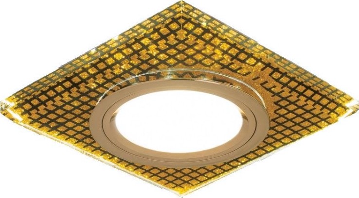 Потолочный светодиодный светильник GAUSS BL075 backlight квадрат. кристалл/черный/золото, gu5.3,