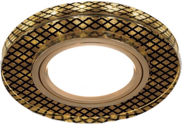 Потолочный светодиодный светильник GAUSS BL076 backlight круг кристалл/черный/золото, gu5.3, led