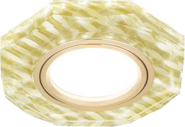 Потолочный светодиодный светильник GAUSS BL079 backlight восемь гран. золотые нити/золото, gu5.3,