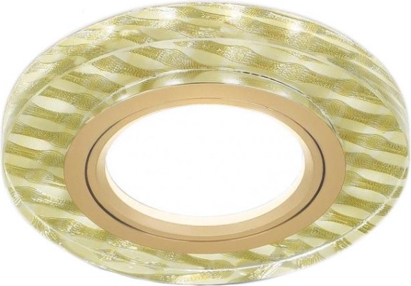 Потолочный светодиодный светильник GAUSS BL080 backlight круг гран. золотые нити/золото, gu5.3, l