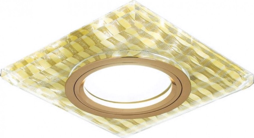 Потолочный светодиодный светильник GAUSS BL081 backlight квадрат. золотые нити/золото, gu5.3, led