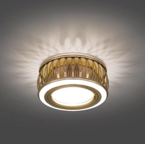 Потолочный светодиодный светильник GAUSS BL096 backlight кругл. золото/белый, gu5.3, 3w, led 3000 Потолочный светодиодный светильник GAUSS BL096 backlight кругл. золото/белый, gu5.3, 3w, led 3000