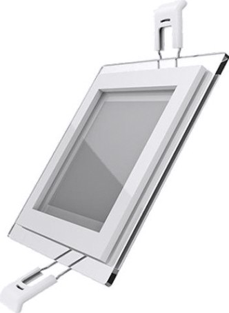 Потолочный светодиодный светильник GAUSS Glass квадрат 6w 450lm 3000k с дек стеклом led [948111106]