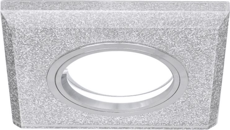 Потолочный светодиодный светильник GAUSS RR009 mirror квадрат. кристал cеребро/хром, gu5.3