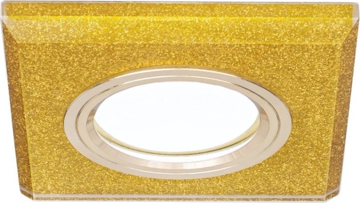 Потолочный светодиодный светильник GAUSS RR011 mirror квадрат. кристал золото/золото, gu5.3