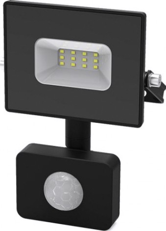 Прожектор GAUSS Elementary 10w 850lm 6500к 175-265v ip65 черный с датчиком дв [628511310]