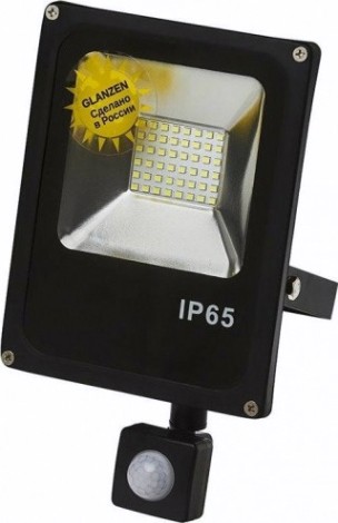Прожектор GLANZEN FAD-0012-30 SMD IP65 6000K с датчиком движения