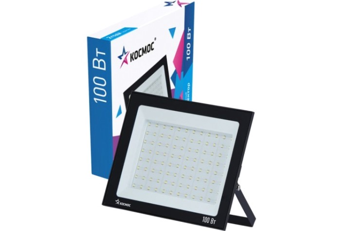 Прожектор светодиодный КОСМОС K_PR5_LED_100, 8000Лм, IP65, 6500K Super-Slim [K_PR5_LED_100]