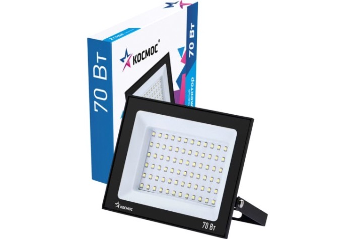 Прожектор светодиодный КОСМОС K_PR5_LED_70, 5600Лм, IP65, 6500K Super-Slim [K_PR5_LED_70]