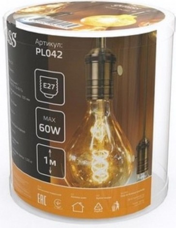 Светильник декоративный GAUSS PL042 подвесной decor бронзовый e27, 1 м Светильник декоративный GAUSS PL042 подвесной decor бронзовый e27, 1 м
