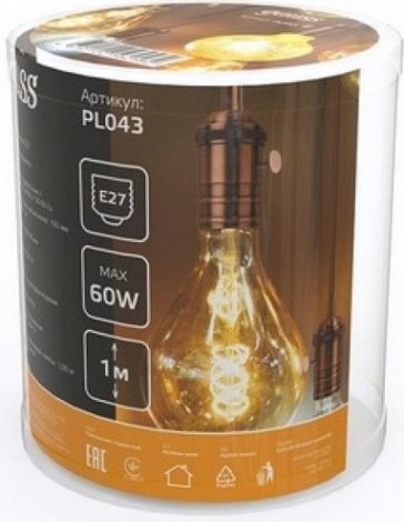 Светильник декоративный GAUSS PL043 подвесной decor медный e27, 1 м Светильник декоративный GAUSS PL043 подвесной decor медный e27, 1 м