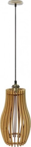 Светильник декоративный GLANZEN ART-0004-60-nude Е27, золотой подвесной из дерева [ART-0004-60-nude]