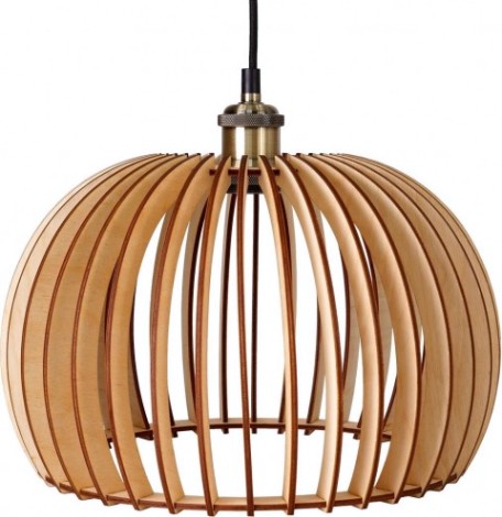 Светильник декоративный GLANZEN ART-0008-60-nude Е27, светлое дерево подвесной из wheel [ART-0008-60-nude]