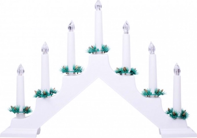 Светильник декоративный Neon-Night "Новогодняя горка" 7 свечек, белый [501-081]