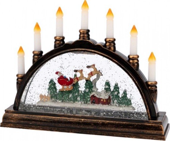 Светильник декоративный Neon-Night Подсвечник с эффектом снегопада и подсветкой [501-164]