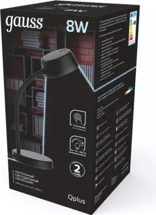 Светильник настольный GAUSS GT6012 qplus 8w 600lm 4000k 170-265v черный диммируемый l Светильник настольный GAUSS GT6012 qplus 8w 600lm 4000k 170-265v черный диммируемый l