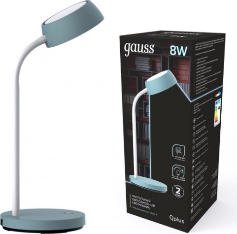 Светильник настольный GAUSS GT6023 qplus 8w 600lm 4000k 170-265v бирюзовый диммируемы