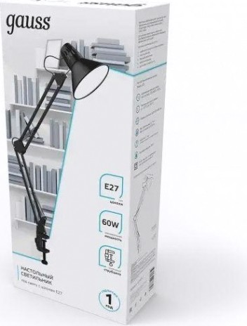 Светильник настольный GAUSS GTL001 60w 220-240v e27 черный [GT0012]