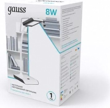 Светильник настольный GAUSS GTL101 8w 550lm 4000k 220-240v белый c черным [GT1012]
