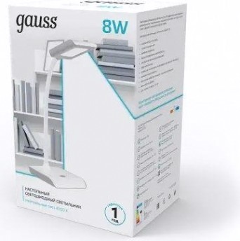 Светильник настольный GAUSS GTL101 8w 550lm 4000k 220-240v белый с серым [GT1011]