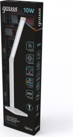 Светильник настольный GAUSS GTL501 Qplus 10w 600lm 3000-6000k 170-265v белый диммируемый qi [GT5011]