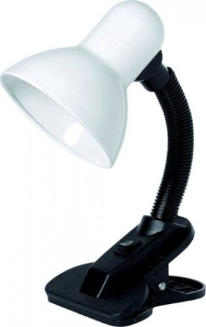 Светильник настольный GLANZEN E27 DL-0001-40-C-white е27 на прищепке белый [DL-0001-40-C-white]